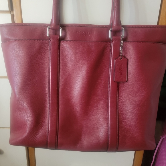 Coach Handbags - Coach Red Leather Tote Structured Design